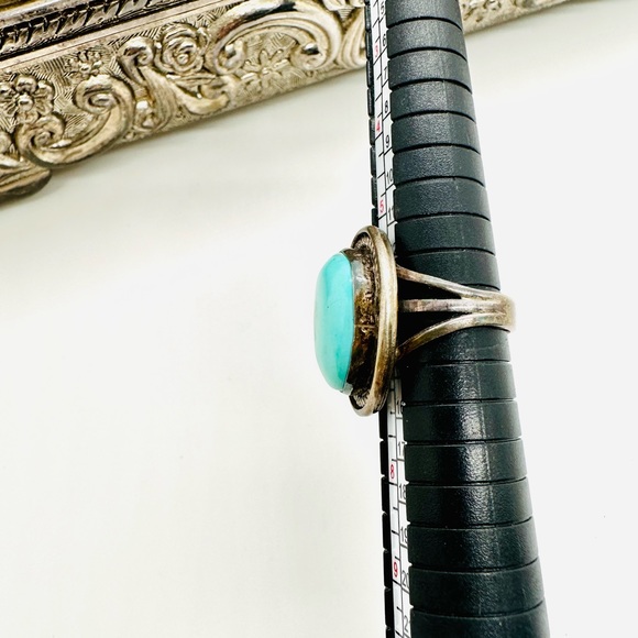 🔥 Gorgeous Vintage Turquoise Signed Sterling Ring - Picture 6 of 16